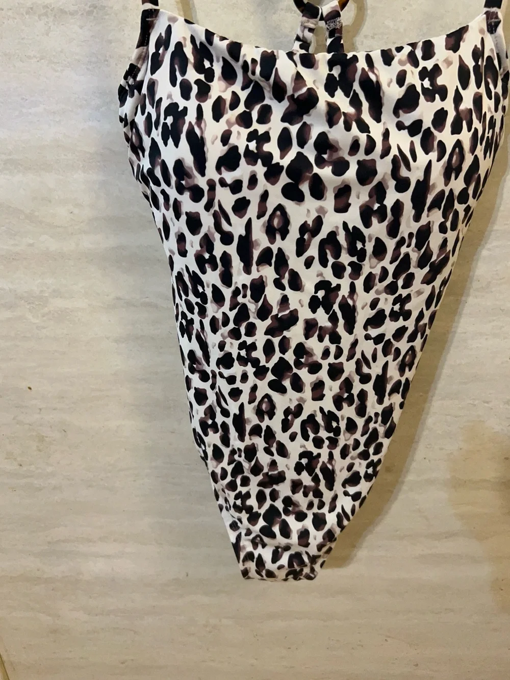 NWT-Indigo Sky leopard-print one-piece swimsuit, high-cut leg, keyhole detail